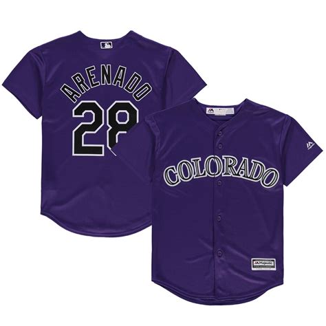 Youth Colorado Rockies Nolan Arenado Majestic Purple Alternate Official ...