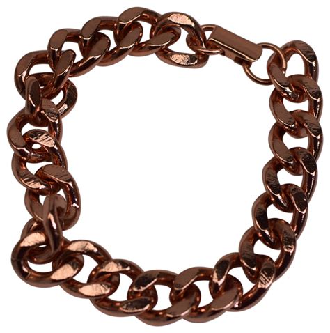 Deluxe Solid Copper Heavy Mens Chain Link Bracelet - menswallet