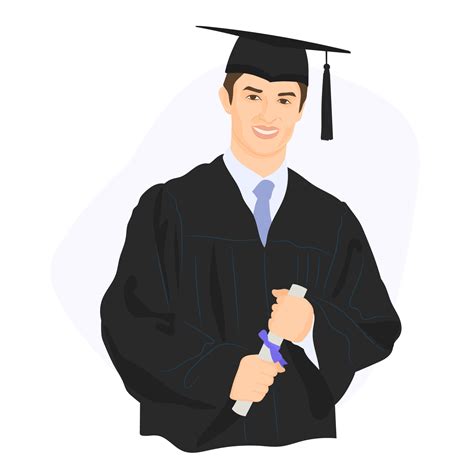 Graduated boy with diploma. School graduation coat and cap. 24673915 ...