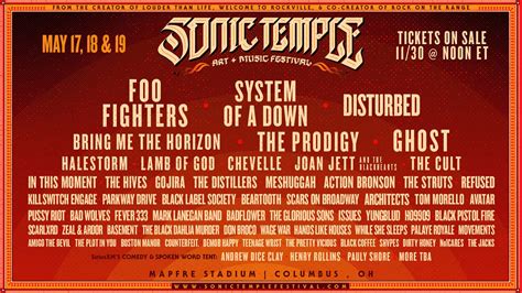 Inaugural Sonic Temple Art + Music Festival 2019 lineup announced ...