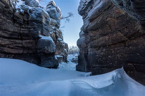 Winter Landscape of Canyon in Abisko National Park, Sweden Stock Image ...