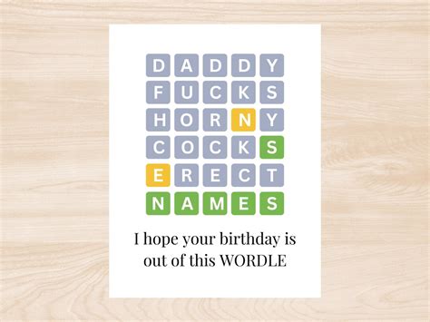 Dirty Wordle Happy Birthday Card for Her for Him Funny - Etsy