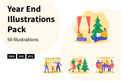 Premium Year End Illustration pack from Festival & Days Illustrations