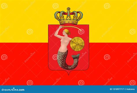 Flag of Warsaw, Poland stock illustration. Illustration of material - 131897717