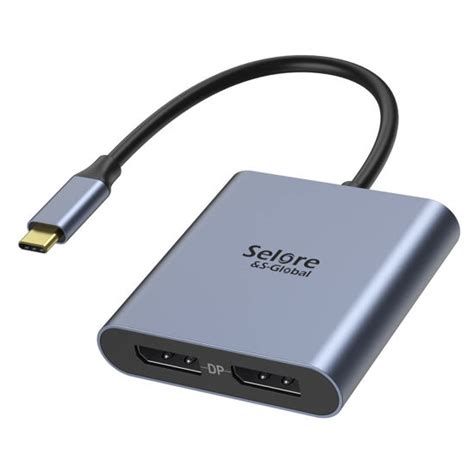 GetUSCart- USB-C to Dual 4K DisplayPort Splitter Adapter, USB Type C to Displayport Dual Monitor ...