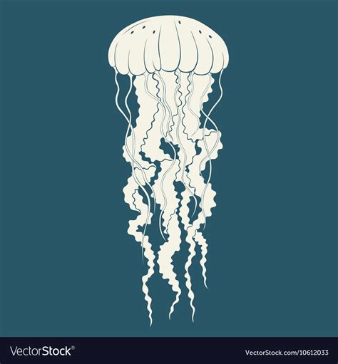 Silhouette jellyfish template Royalty Free Vector Image