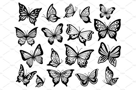 Drawing butterflies. Stencil | Butterfly tattoo stencil, Butterfly ...