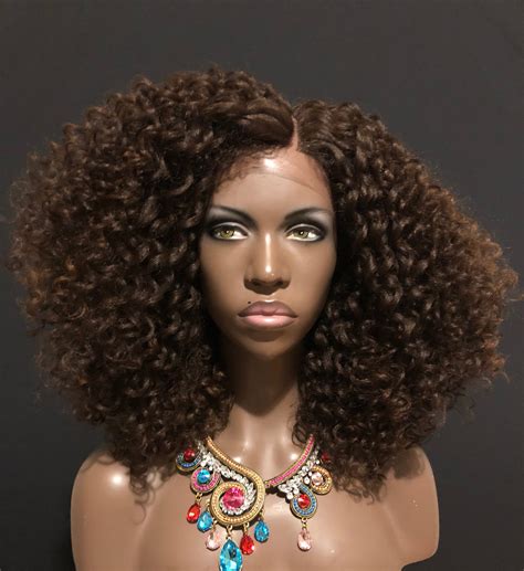 Essence Wigs Brown Bombshell Curly Kink Natural Hair Lace fr