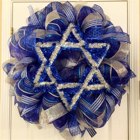 Hanukkah Wreath Chanukah Wreath Blue and Silver Wreath | Etsy