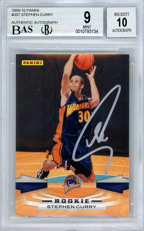 Stephen Curry Autographed Signed 2009-10 Panini Rookie Card #357 Golden State Warriors Gem Mint ...