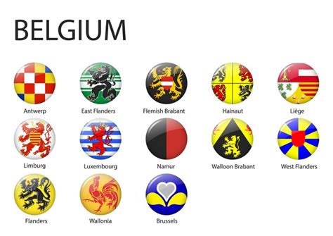 Premium Vector | All Flags of regions of Belgium