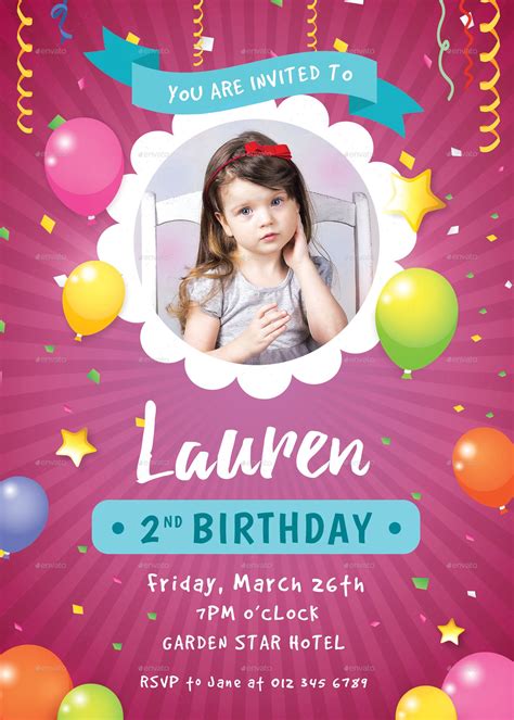 Kids Birthday Invitation #Affiliate #Kids, #Aff, #Birthday, #Invitation ...