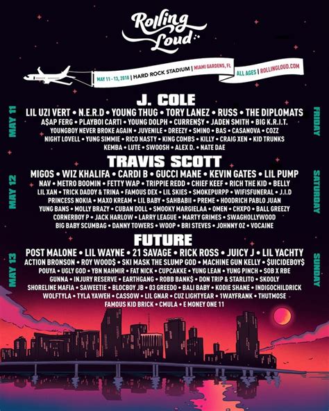 Hip Hop Festival Rolling Loud Miami Announces 2018 Lineup Ft. J Cole, Travis Scott, Post Malone ...