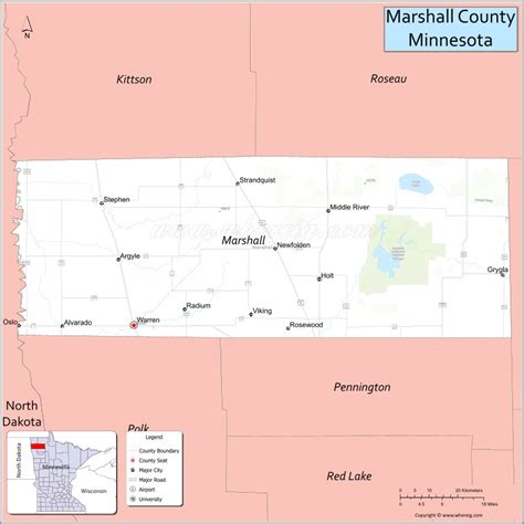 Marshall County Map, Minnesota - Where is Located, Cities, Population ...