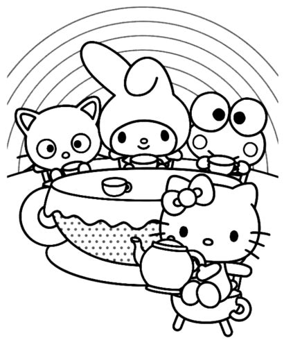 Hello Kitty Sanrio Coloring Page » Turkau