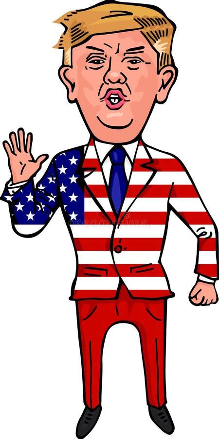 Donald Trump Funny American President Cartoon Editorial Photography - Illustration of character ...