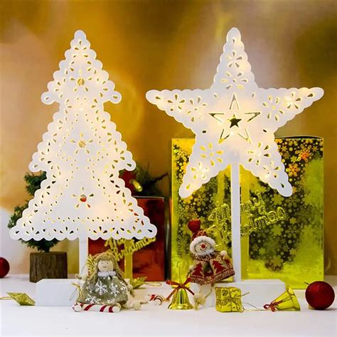 Christmas Desk Ornament LED Light Up Desktop Ornament Xmas Desk ...