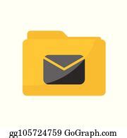 4 Simple Flat Minimalist Email Folder Icon Clip Art | Royalty Free - GoGraph
