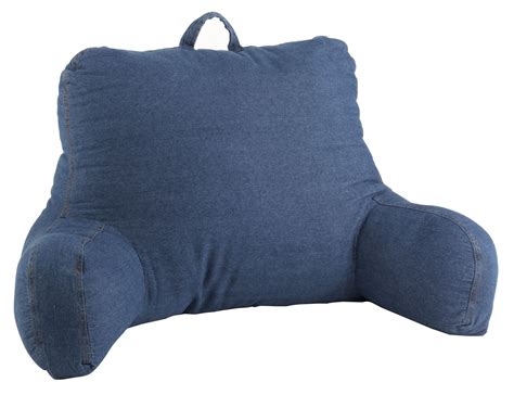 Backrest Pillow With Arms Twill Back Support TV Reading Bedrest Cushion ...