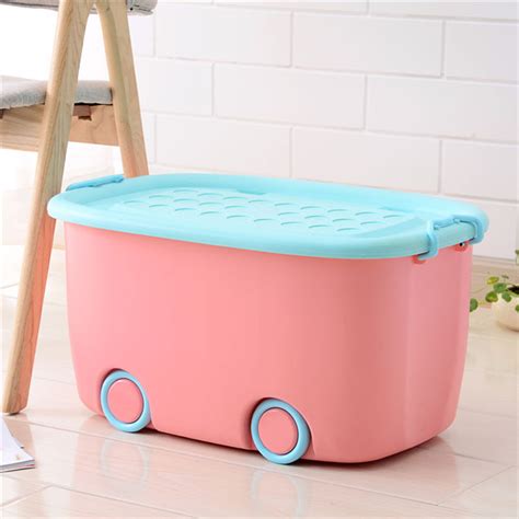 Factory made Plastic Storage Box With Wheels, Colorful storage container - Buy Plastic Storage ...