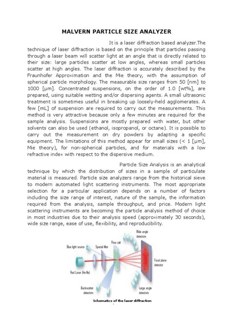 Malvern Particle Size Analyzer | PDF | Particle Size Distribution | Scattering