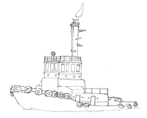 Tugboat Drawing at GetDrawings | Free download