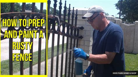 HOW TO PAINT A RUSTY METAL FENCE - YouTube