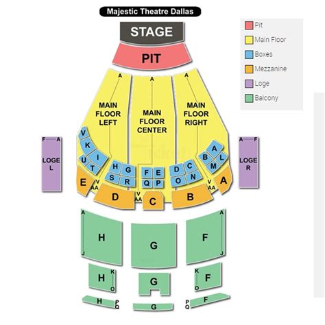 Seating Chart | Majestic Theatre | Dallas, Texas