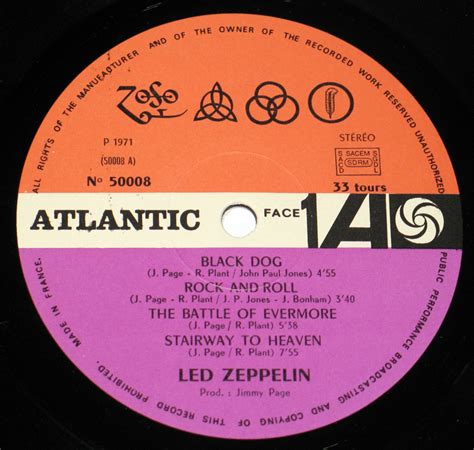 LED ZEPPELIN IV English 70s Prog Blues Rock Album Cover Gallery & 12" Vinyl LP Discography ...