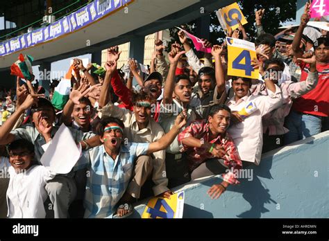 indian cricket fans stadium excited mumbai Stock Photo - Alamy