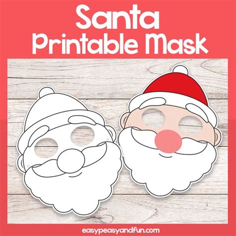 Printable Santa Mask Template | Mask template, Christmas crafts, Printable masks