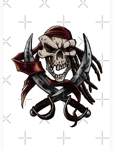 "Pirate Skull Jolly Roger with Cutlasses" Poster for Sale by szymonoff ...