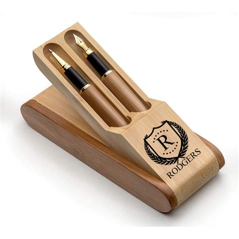 Personalized Bamboo Fountain & Ballpoint Pen Gift Set – ShieldStar – Sofias Gift Shop & Apparel