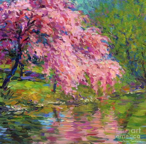 Blossoming trees landscape Painting by Svetlana Novikova - Pixels