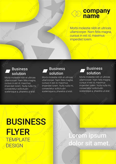 Business Flyer Geometric 3d Yellow Template Download on Pngtree