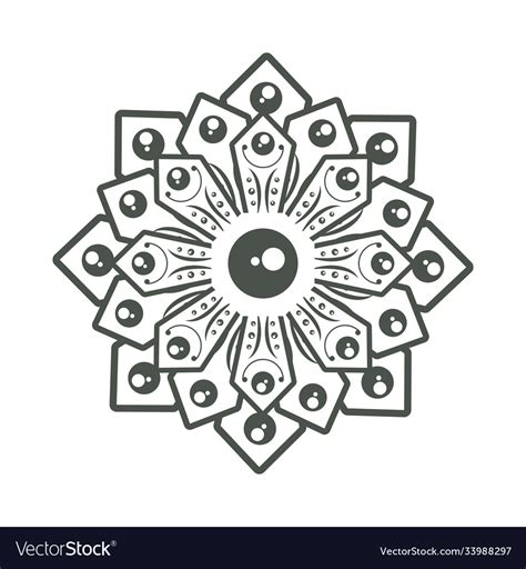 Navratri mandala decoration hindu icon Royalty Free Vector