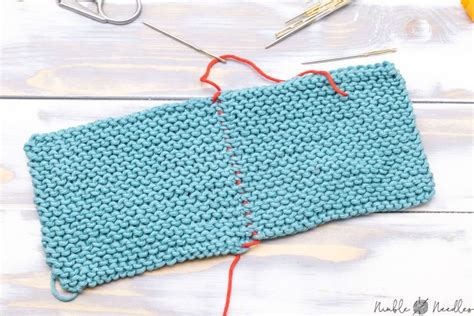 Seaming garter stitch using mattress stitch - step by step [+video]