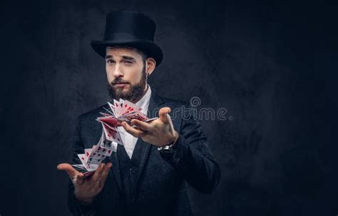 Magician Showing Trick with Playing Cards. Stock Image - Image of luck ...