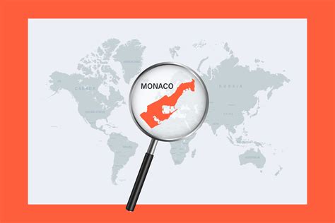 Map of Monaco on political world map with magnifying glass 10410734 ...