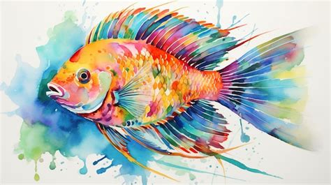 Premium AI Image | Watercolor Vibrant Tropical Fish