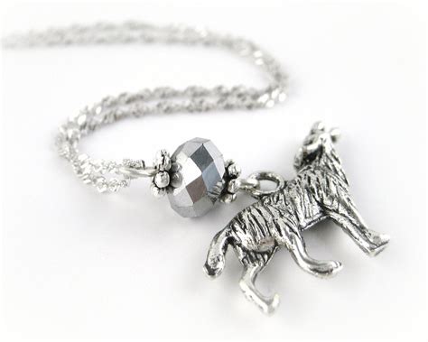 Sterling Silver Wolf Necklace Wolf Jewelry by SpotLightJewelry