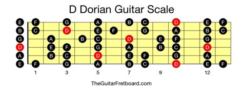 D Dorian Guitar Scale - The Guitar Fretboard