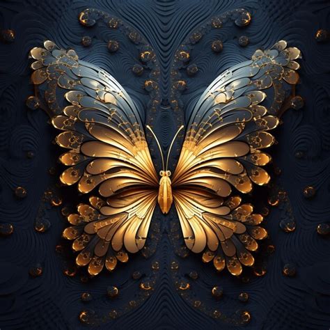 Premium AI Image | majestic butterfly with fully visible symmetrical wings dark background