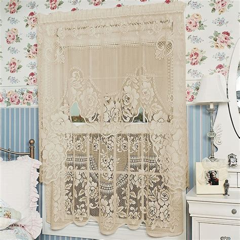 Heritage Lace Victorian Rose 30" Window Curtain Tier In Ecru - Add some ...