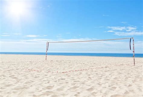 Laeacco Sea Beach Volleyball Net Photographic Backgrounds Customized ...