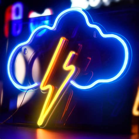 Buy KOICAXY Neon Sign, Acrylic Cloud Lightning Led Neon Light Wall Light Led Wall Decor, Battery ...