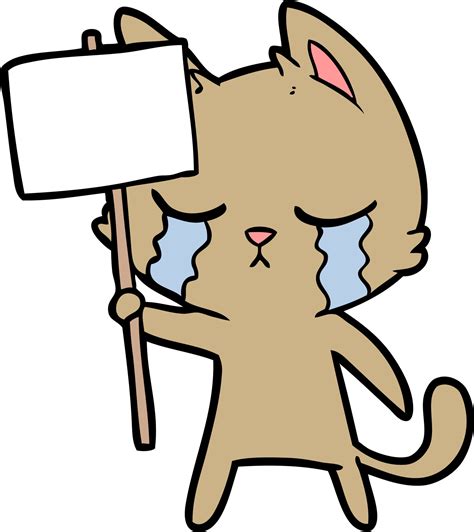 Cartoon cat crying 13549910 Vector Art at Vecteezy