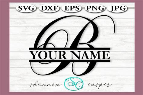 SVG Split Monogram Letter B Single Letter File (291436)