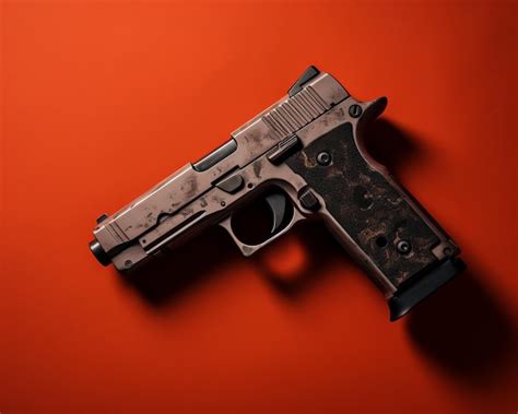 Premium AI Image | an image of a gun on a red background