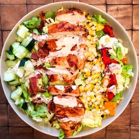 Grilled Chicken and Corn Salad with Honey Mustard Ranch Dressing - Ally's Cooking